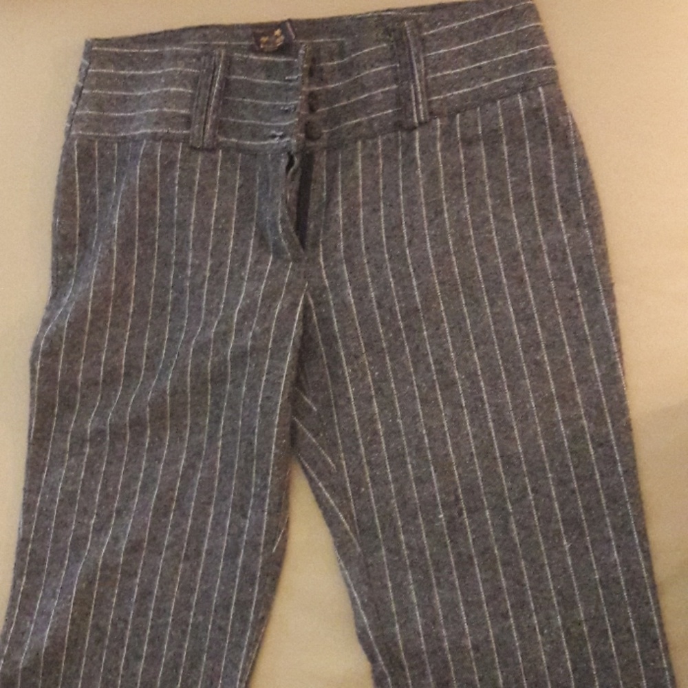 Wide leg wool/poly pants
